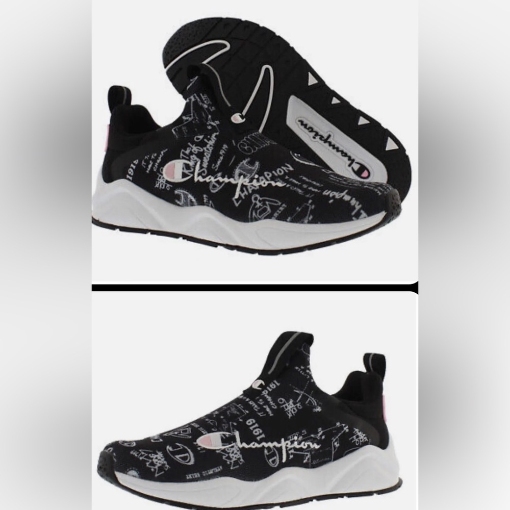 Champion Apex 21 Doodle Girls Shoes Size 7, Color: Black/White/P. Candy